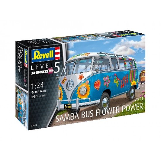 Modèle à Coller : Bus Samba Flower Power - Niveau 5
